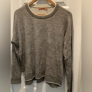 KUNA Sweater Size M Relaxed Fine Knit Baby Alpaca Silk Cotton Light Brown